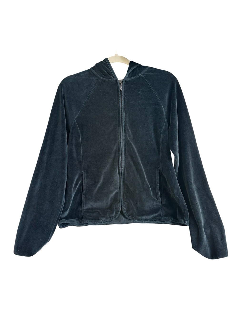 Vintage Pendleton Black Velour Zip Up Hoodie Jacket Size Medium